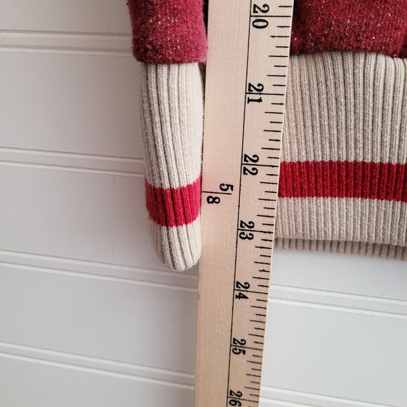 Roots Womens Quarter Zip Sweatshirt Medium Red Speckled Embroidered Logo Cuffs - Picture 7 of 12